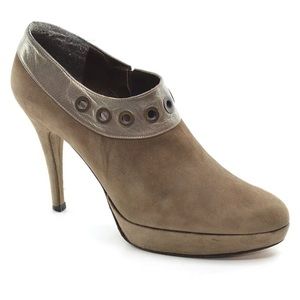 Stuart Weitzman Suede Colorblock Pattern Pumps Ankle Booties Grommets Size 10